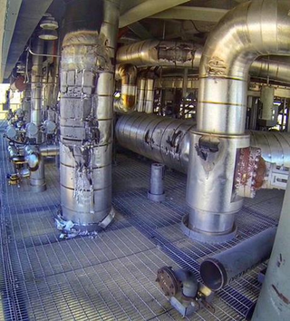 Damaged steam ducts and water pipes. (Image: San Bernardino County Fire Department via AP)